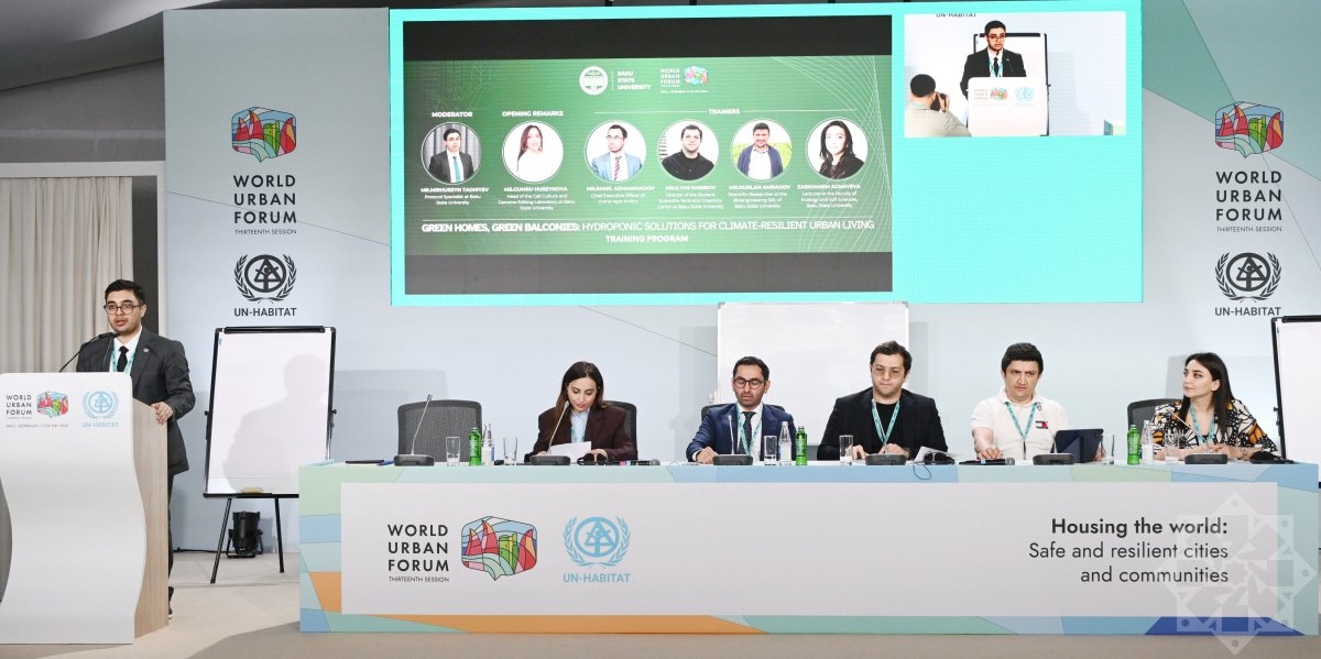 WUF13-də “Yaşıl evlər, yaşıl eyvanlar: İqlimə dayanıqlı şəhərlər üçün hidroponik həllər” adlı xüsusi təlim sessiyası